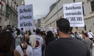 06/05/2022. Manifestación por un Plan Nacional de Prevención del Suicidio, a 11 de septiembre de 2021, en Madrid