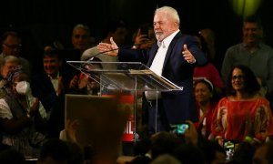 07/05/2022 Inacio Lula da Silva habla durante el acto de lanzamiento de la coalición Vamos Juntos Pelo Brasil en Sao Paulo