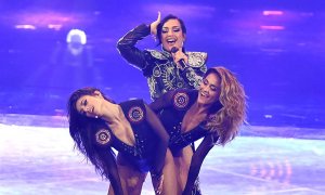 Chanel interpreta la canción 'SloMo' durante la Gran Final del 66º Festival de la Canción de Eurovisión en Turín, Italia, el 14 de mayo de 2022.Chanel interpreta la canción 'SloMo' durante la Gran Final del 66º Festival de la Canción de Eurovisión en Turí