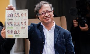 29/05/2022 El candidato izquierdista Gustavo Petro vota en las elecciones colombianas en Bogotá