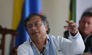 El candidato izquierdista Gustavo Petro participa en una reunión el pasado 4 de mayo de 2022 en Bogotá.