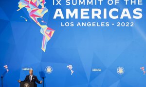 09/06/2022 - El presidente de EEUU, Joe Biden, pronuncia su discurso durante el evento inaugural de la IX Cumbre de las Américas este miércoles, en Los Ángeles, California.