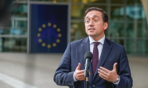 El ministro español de Exteriores, José Manuel Albares, este viernes tras reunirse con la Comisión Europea en Bruselas que la decisión "unilateral"