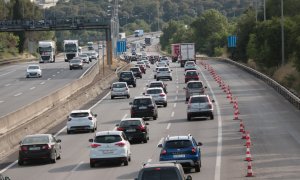 12/06/2022 - Circulació lenta a l'AP-7 a la Roca del Vallès en direcció a Barcelona el passat diumenge.