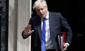 06/07/22. Boris Johnson abandona su residencia para dirigirse al Parlamento de Reino Unido en Londres, a 6 de julio de 2022.