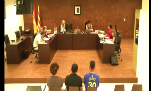 Juicio en la Ciudad de la Justica de Barcelona este viernes contra tres jóvenes acusados de agredir a un chico gay en el metro de Barcelona en 2019.