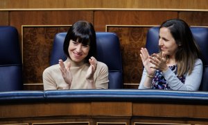 19/07/2022 - La ministra de Ciencia e Innovación, Diana Morant y la ministra de Derechos Sociales y Agenda 2030, Ione Belarra, en una sesión plenaria, en el Congreso de los Diputados, a 23 de junio de 2022, en Madrid (España).