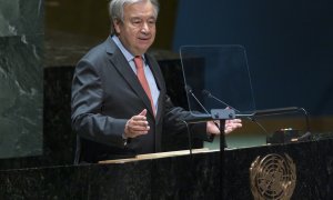 El Secretario General de la ONU, António Guterres, durante una conferencia de la organización en Nueva York, a 1 de agosto de 2022.