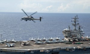 (2/8/2022) El Escuadrón de Helicópteros de Ataque Marítimo (HSM) estadounidense en el Mar de Filipinas durante las tensiones entre China y Taiwán, a 2 de agosto de 2022.