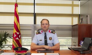 El comissari en cap dels Mossos, Josep Maria Estela, al seu despatx de la seu principal del cos policial al Complex Central Egara, on es va fer l'entrevista.