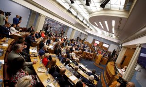 19/08/2022 El Parlamento de Montenegro durante la sesión donde se ha aprobado la moción de censura contra el Gobierno