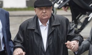El expresidente soviético Mijáil Gorbachov, en una de sus últimas apariciones públicas, el 9 de mayo de 2019, a su llegada al desfile del Día de la Victoria (en el aniversario de la victoria sobre la Alemania nazi en la Segunda Guerra Mundial), en la Plaz