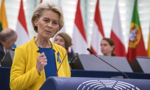 La presidenta de la Comisión Europea, Ursula von der Leyen, durante una sesión en la Eurocámara, a 14 de septiembre de 2022.