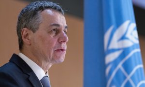 El presidente suizo Ignazio Cassis interviene en la 49ª sesión ordinaria del Consejo de Derechos Humanos de las Naciones Unidas (ONU).