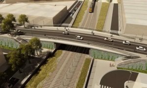 09/2022 - Simulación de como quedará el puente de Santander, en Barcelona, cuando se complete la reforma.