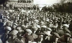 campesinos en un mitin de Acción Agraria Manchega en 1933