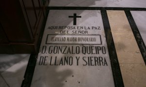 Imágenes de recurso de la tumba del general franquista Queipo de Llano y Sierra en la Basílica de la Macarena.
