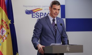 El presidente del Gobierno, Pedro Sánchez, durante una rueda de prensa celebrada en Bruselas el pasado viernes.