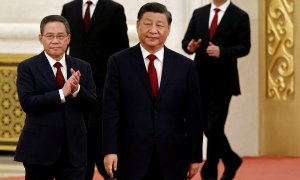 23/10/2022 Xi Jinping acude a atender a los medios en la clausura del Congreso del Partido Comunista Chino, celebrado en Pekín