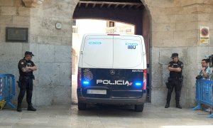 Un furgón entra por la Audiencia Provincial de Balears