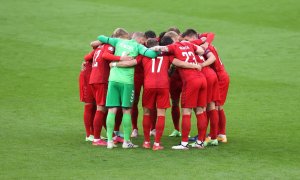 La selección de Inglaterra durante la semifinal de la Eurocopa 2020- 07/07/2021