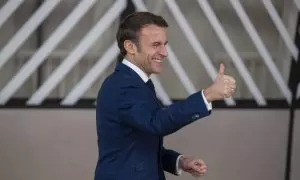 Emmanuel Macron llega a la cumbre de líderes de la UE, a 15 de diciembre de 2022