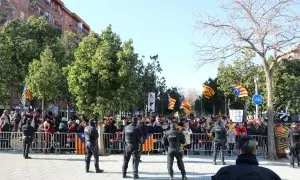 31/01/2023 - La protesta de l'ANC contra Felip VI aquest dimarts a Barcelona.