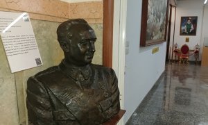3/2/23 Busto de Francisco Franco, el pasado miércoles en el Museo Militar de A Coruña.