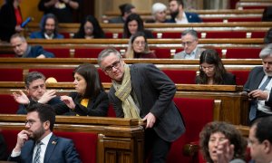 El presidente del Consell Nacional de ERC, Josep Maria Jové, durante el pleno de debate a la totalidad de los Presupuestos catalanes 2023, en el Parlament, a 14 de febrero de 2023, en Barcelona.