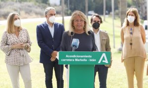 La alcaldesa de Marbella, Ángeles Muñoz, durante un acto en la ciudad a 24 de julio de 2021