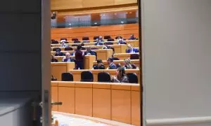 La ministra de Igualdad, Irene Montero, durante una sesión plenaria en el Senado. E.P./Gustavo Valiente