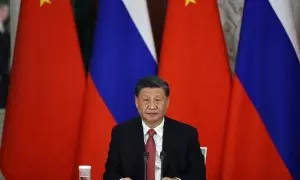 El presidente chino, Xi Jingpin, durante su encuentro en Moscú con el presidente ruso, Vladimir Putin.