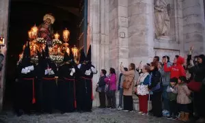 05/04/2023. Procesión del Encuentro de la Santísima Virgen con su hijo en la Calle de la Amargura, a 4 de abril de 2023, en Valladolid.