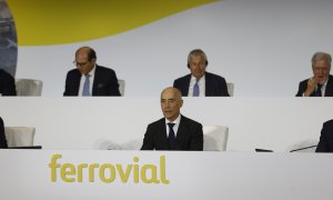 EL presidente de Ferrovial, Rafael del Pino, interviene en la junta que celebra este jueves la empresa en Madrid