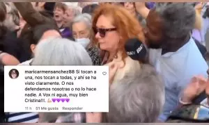 Sororidad contra el fascismo: así protegió un grupo de mujeres a Cristina Fallarás ante el acoso ultra