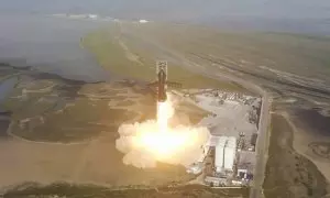 Momento del despegue del cohete Starship de SpaceX.
