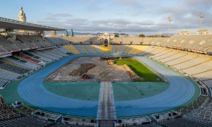 Obres d'adequació del FC Barcelona a l'Estadi Olímpic Lluís Companys