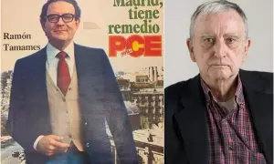 Ramón Tamames, candidato del PCE a la Alcaldía de Madrid en 1979, y Rafael Chirbes.