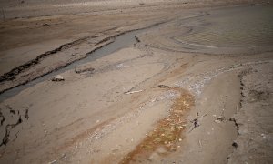 26/4/23 Zona seca en el pantano de la Baells, a 26 de abril de 2023, en Barcelona, Catalunya (España).