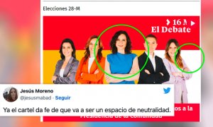 "¿Ayuso era candidata o moderadora?": críticas a la bochornosa imagen con la que Telemadrid promocionó su debate electoral