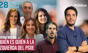 Imagen de varios candidatos de la izquierda en las elecciones del 28M y el periodista de 'Público' Chema Molina.