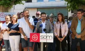 Roda de premsa d'ERC a Roses amb el candidat al capdavant