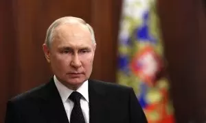 El presidente ruso, Vladímir Putin, durante un mensaje a su país, en Moscú, a 26 de junio de 2023.