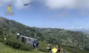 Accidente de autocar en los Lagos de Covadonga