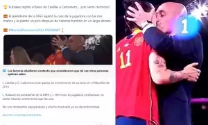 'Marca' compara el beso de Rubiales a Hermoso con el de Casillas a Carbonero y los lectores dejan en evidencia al periódico