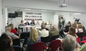 Comisión ciudadana para la investigación de las muertes en las residencias de Madrid durante la primera ola de la covid, a 15 de septiembre de 2023.