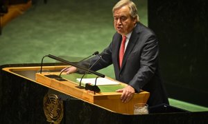 El Secretario General de la ONU, António Guterres, en la 78º sesión de la Asamblea General celebrada en Nueva York, a 19 de septiembre de 2023.
