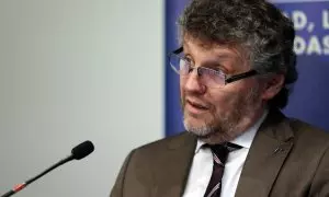El relator especial de la ONU Fabián Salvioli comparece durante una rueda de prensa en Bogotá, Colombia, a 29 de septiembre de 2023
