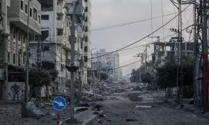 Una zona de la ciudad de Gaza destrozada por los bombardeos de Israel.