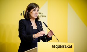 16/10/2023 - La portaveu d'ERC, Marta Vilalta, en la roda de premsa d'aquest dilluns.